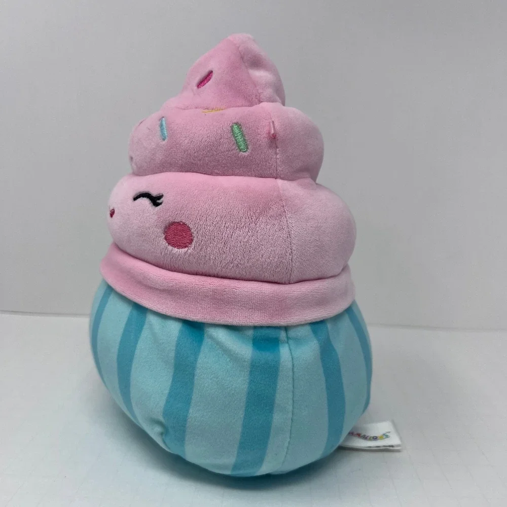 Squishmallows Deidre Cupcake 8 inch Pink Blue Sprinkles Foodie Plush‎ Toy